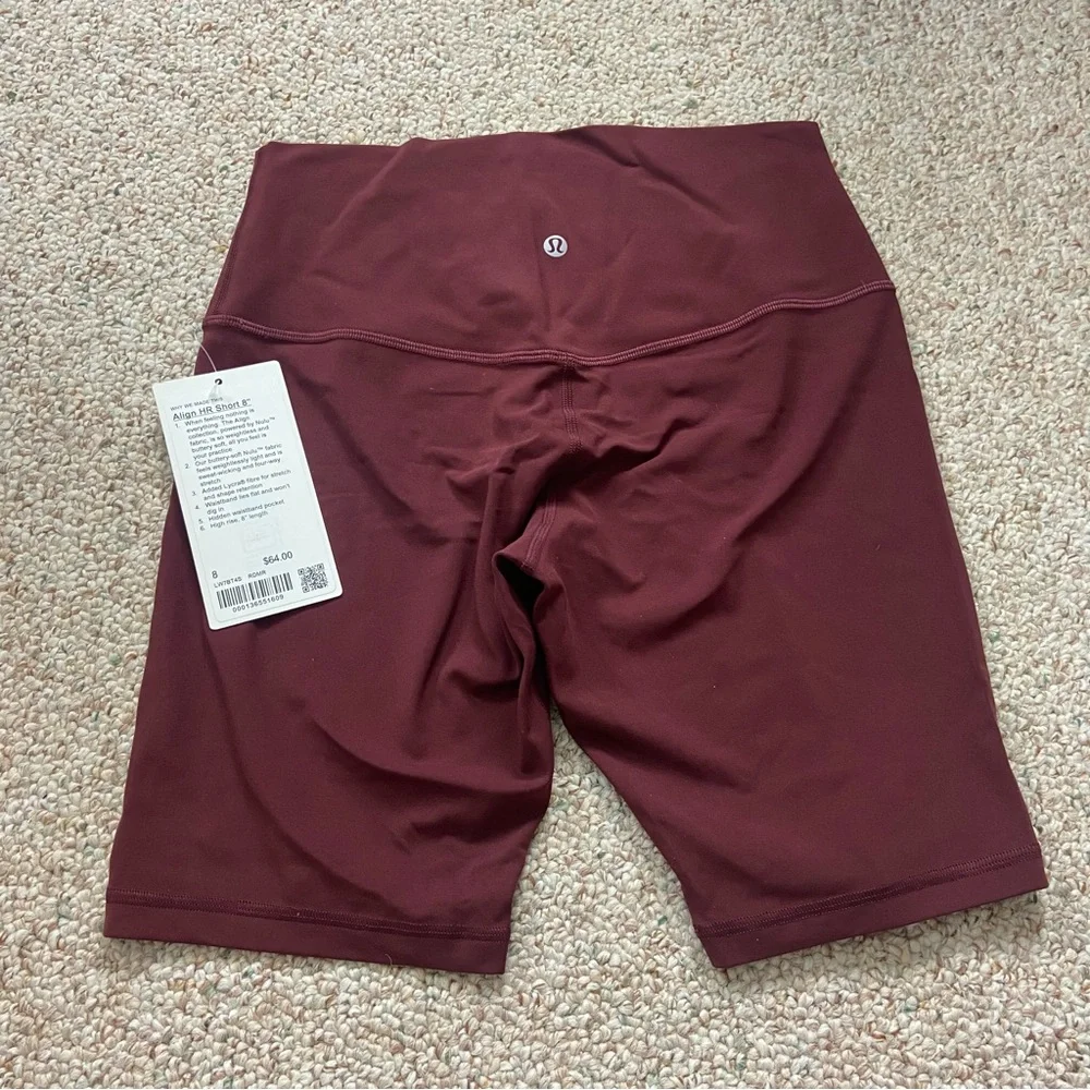 New! Lululemon Align High Rise Short 8" Cassis nwt 17125_2